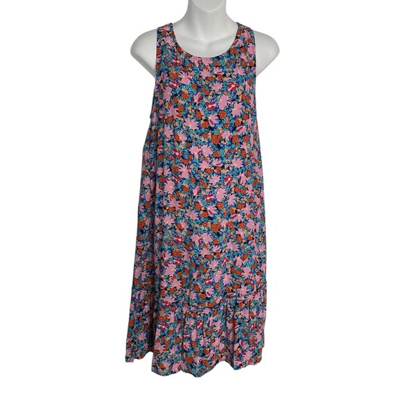 LOFT Dresses & Skirts - LOFT Floral Dress Daisy Tie Back Flounce Sleeveless